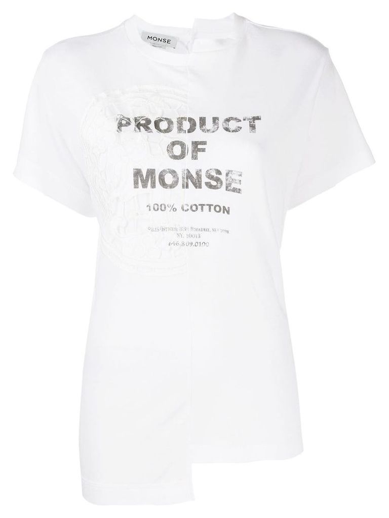 Monse logo asymmetric T-shirt - White