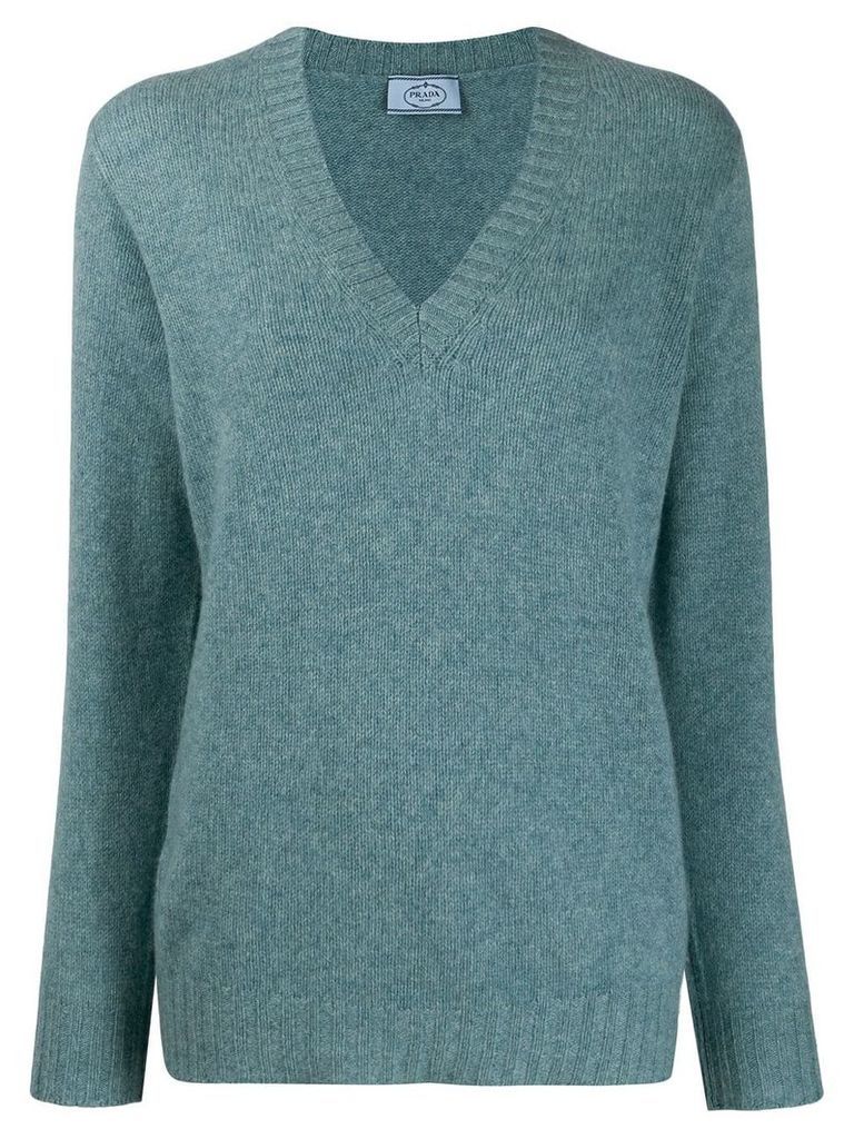 Prada cashmere v-neck sweater - Blue