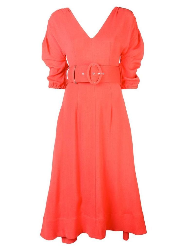 Nicholas ruched sleeve dress - Red