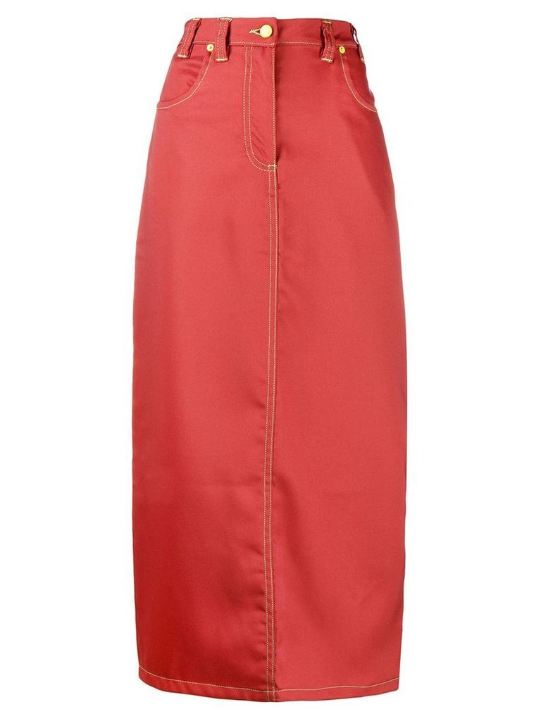 Eckhaus Latta back slit long skirt - Red
