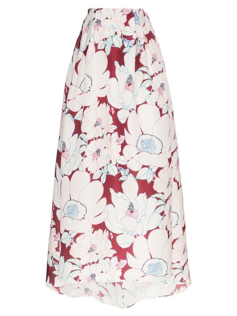 Carolina Herrera floral print gown skirt - Currant multi