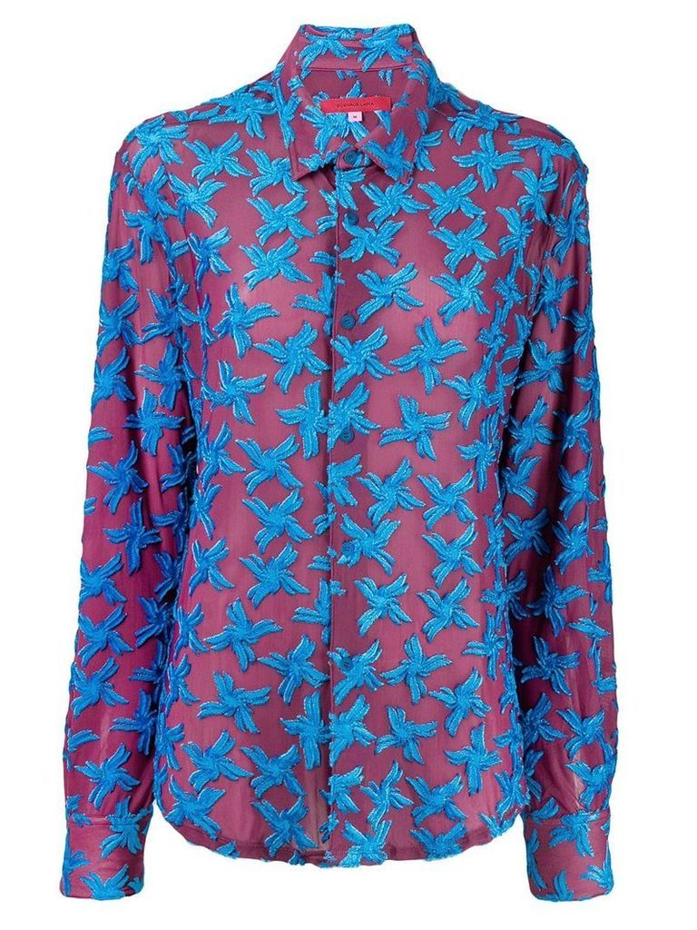Eckhaus Latta floral detail shirt - Blue