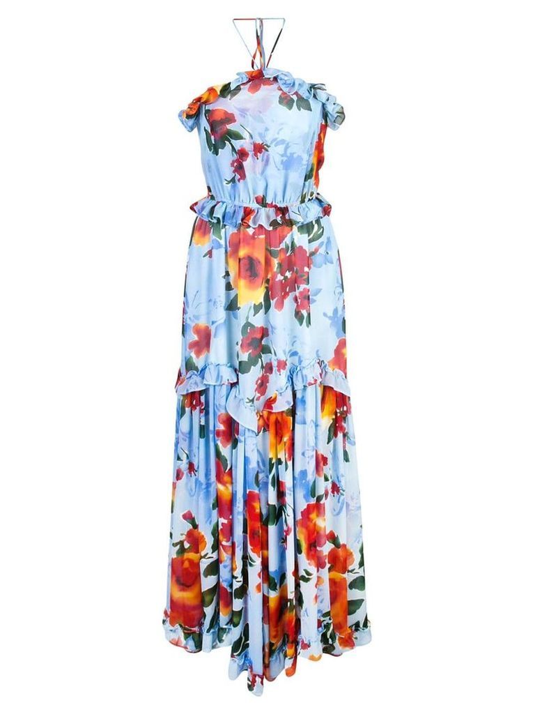 Misa Los Angeles floral ruffle dress - Blue