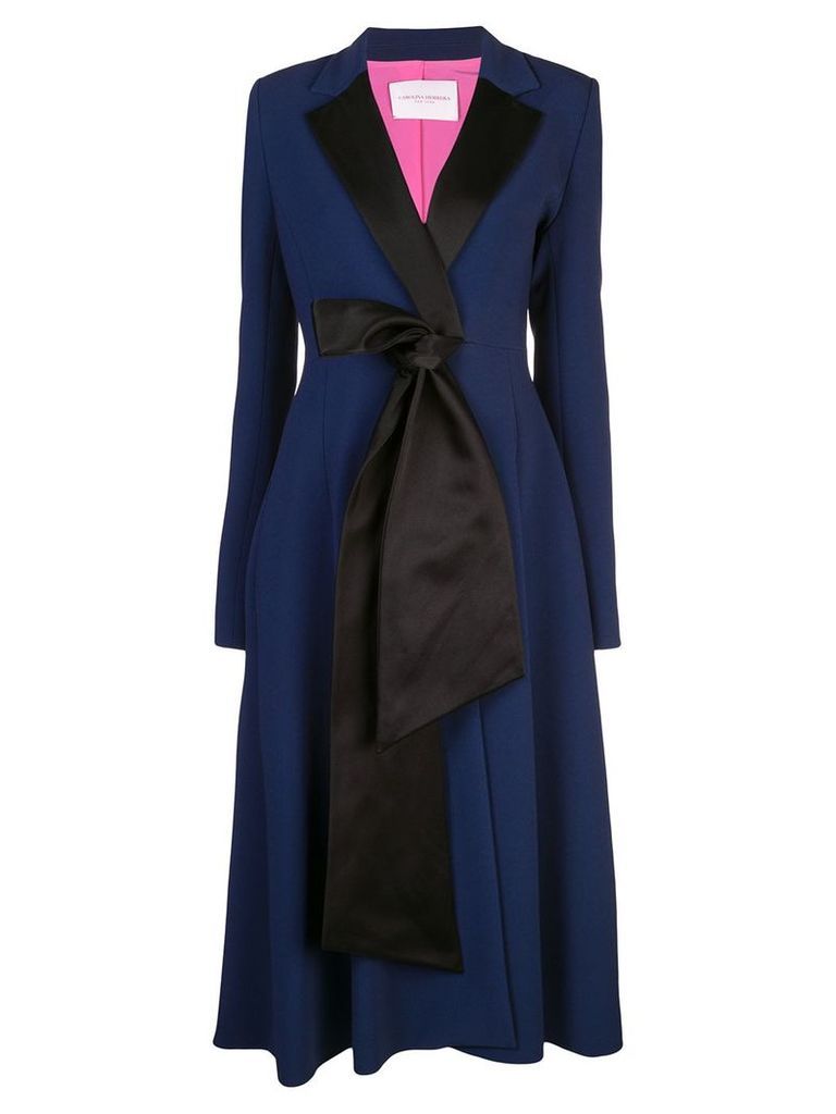 Carolina Herrera bow embellished coat - Blue
