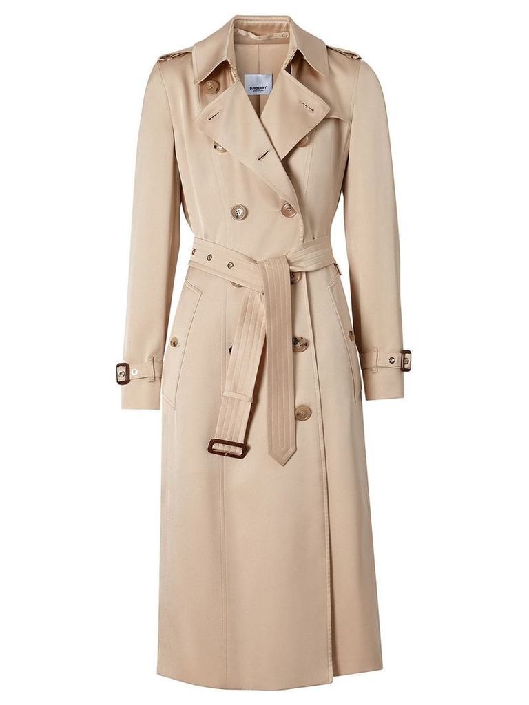 Burberry silk double-breasted trench coat - PINK