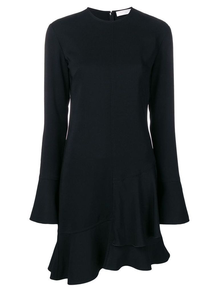 Victoria Beckham long sleeve frill mini dress - Black