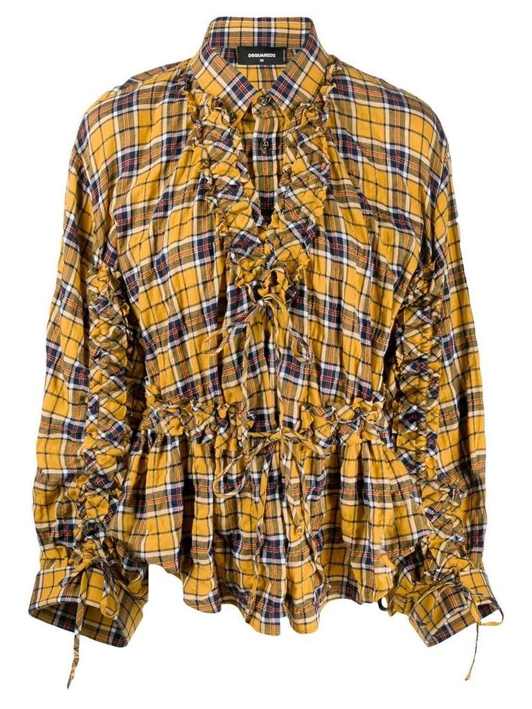 Dsquared2 checked frilled shirt - Yellow