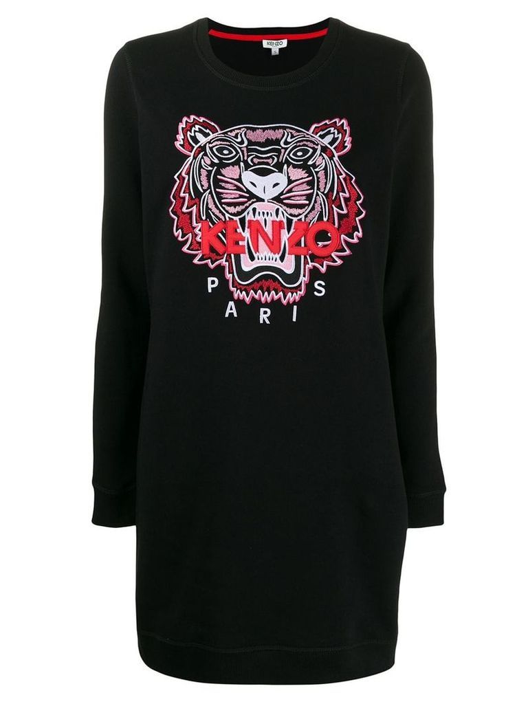 Kenzo tiger-embroidered sweater dress - Black