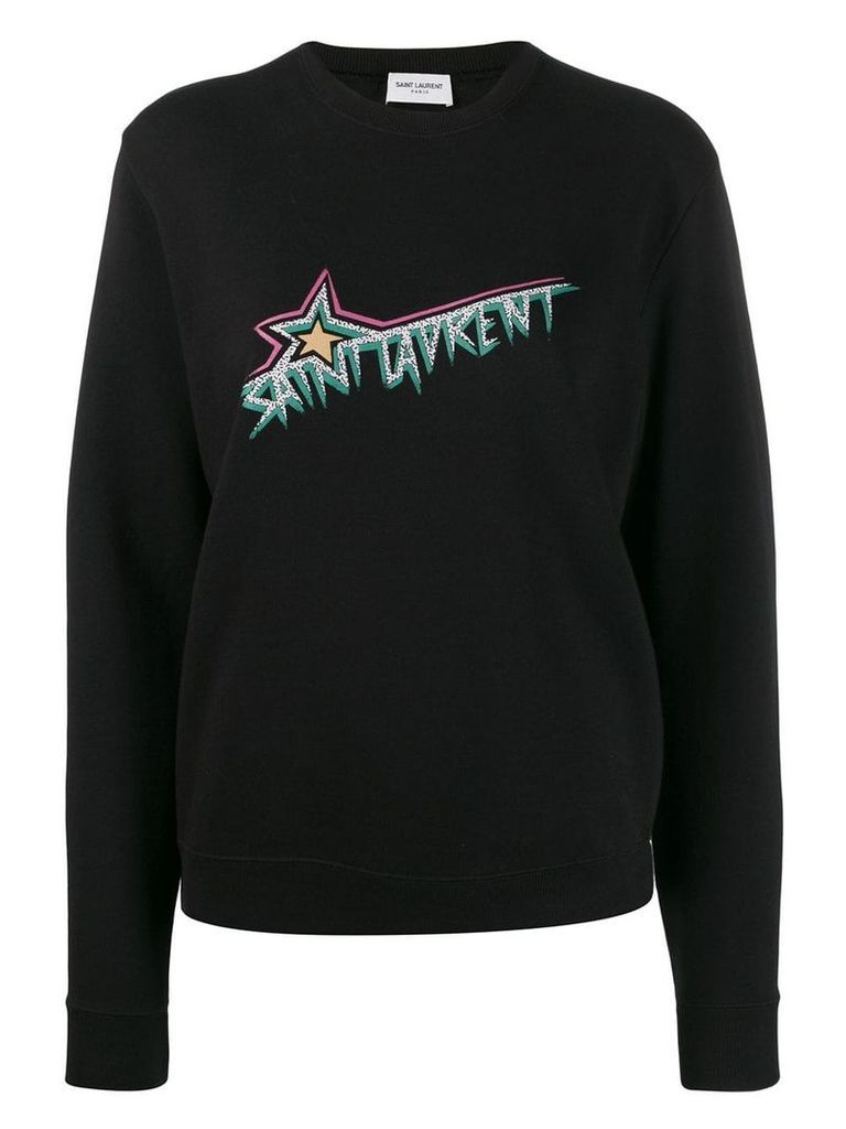 Saint Laurent Logo print sweatshirt - Black