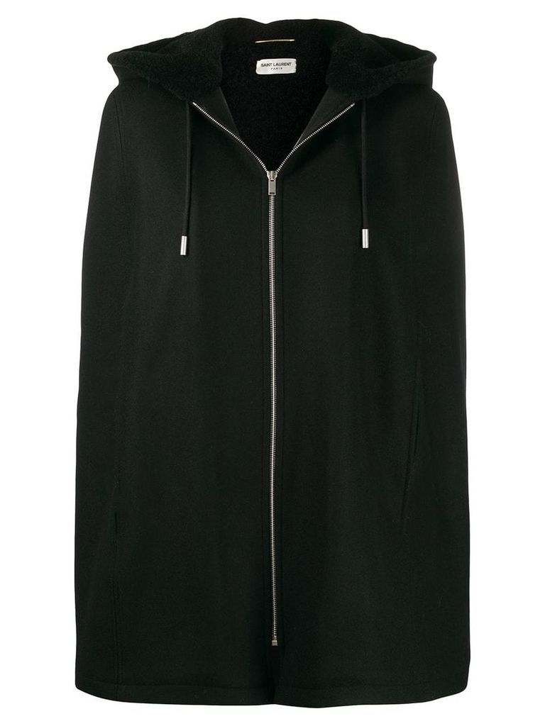 Saint Laurent cape-style hooded jacket - Black