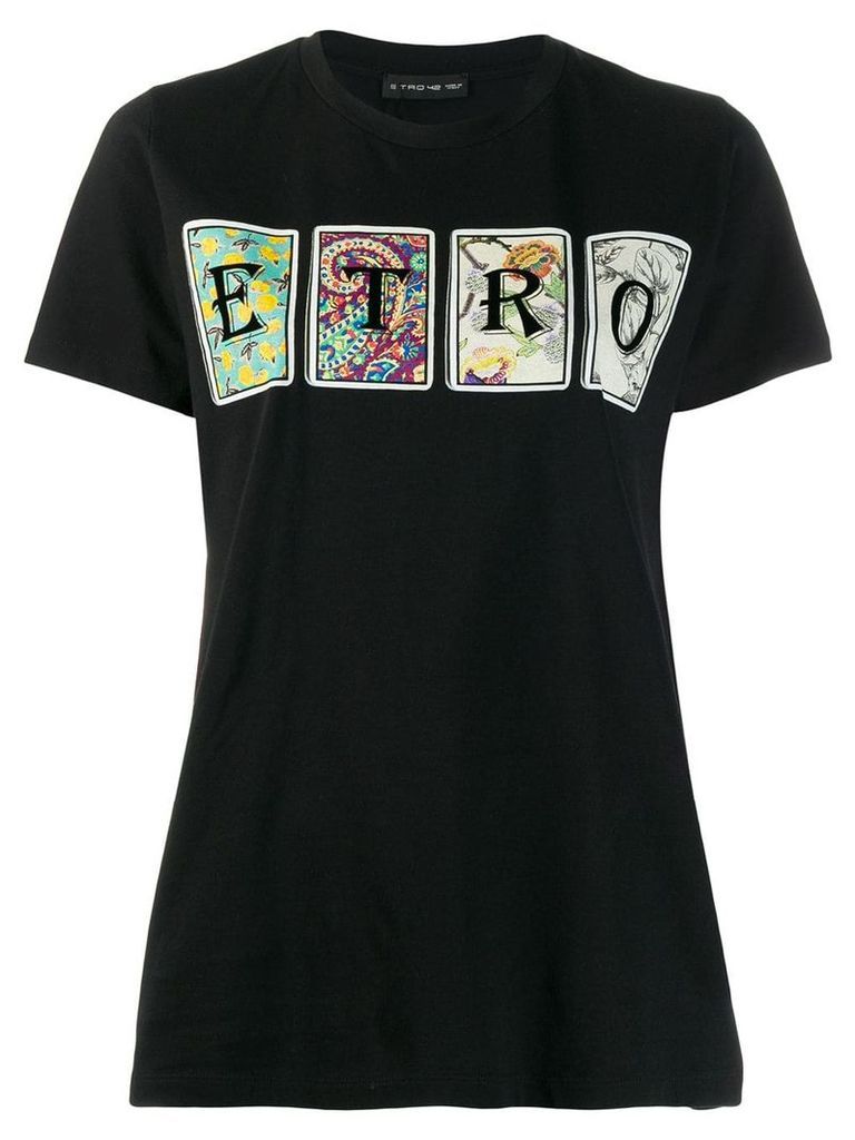 Etro logo printed T-shirt - Black