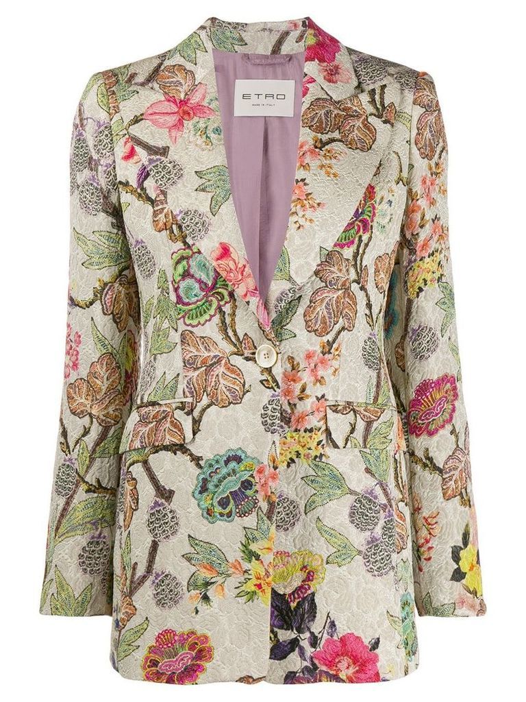 Etro floral print blazer - NEUTRALS