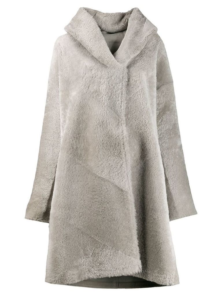 Liska hooded fur coat - Grey