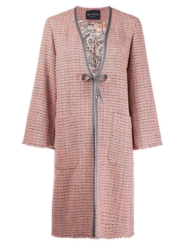 Etro tweed coat - NEUTRALS