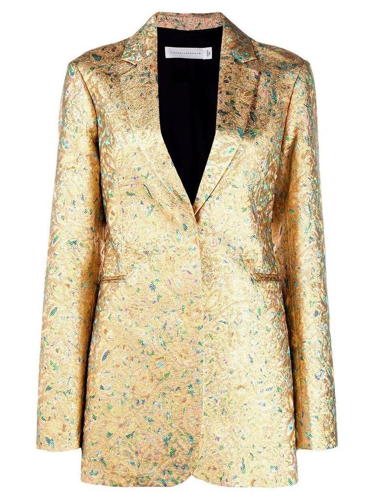 Victoria Beckham metallic fitted blazer - GOLD