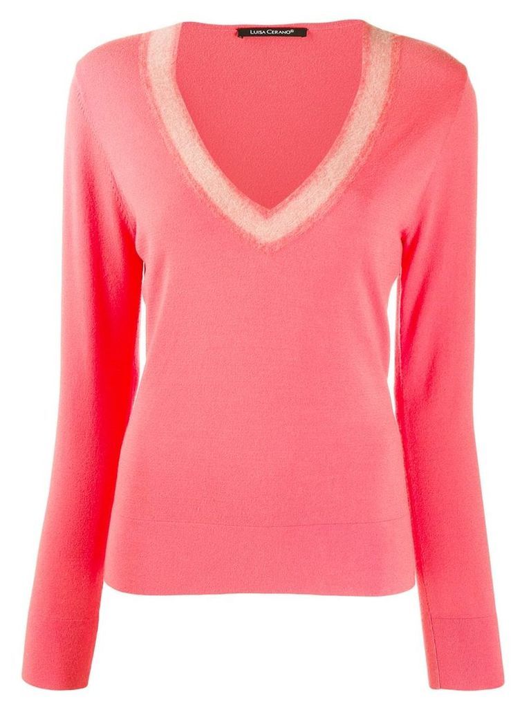 Luisa Cerano V-neck sweater - PINK