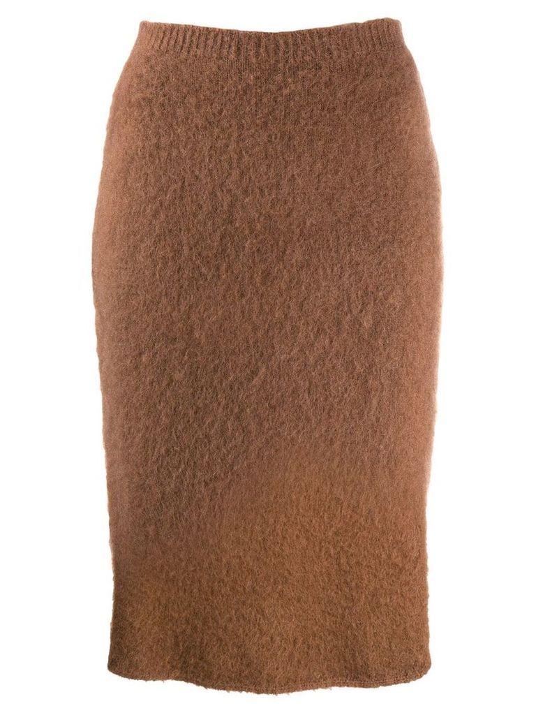 Versace fluffy pencil skirt - Brown