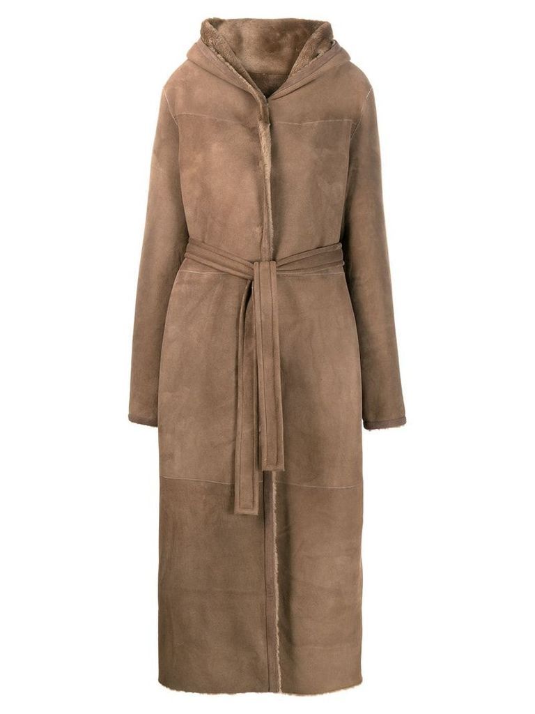 Liska Teddy hooded coat - NEUTRALS