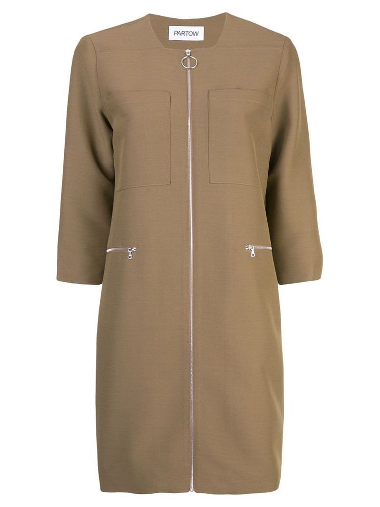 Partow zip up dress - Brown
