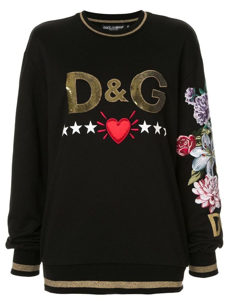 Dolce & Gabbana embellished logo sweatshirt - Black