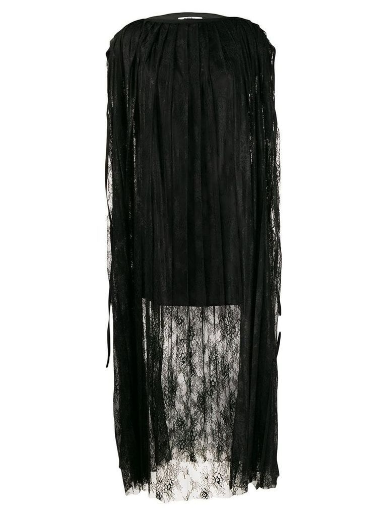 Mm6 Maison Margiela pleated lace dress - Black