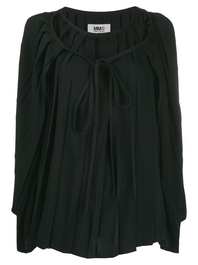 MM6 Maison Margiela pleated cape blouse - Black