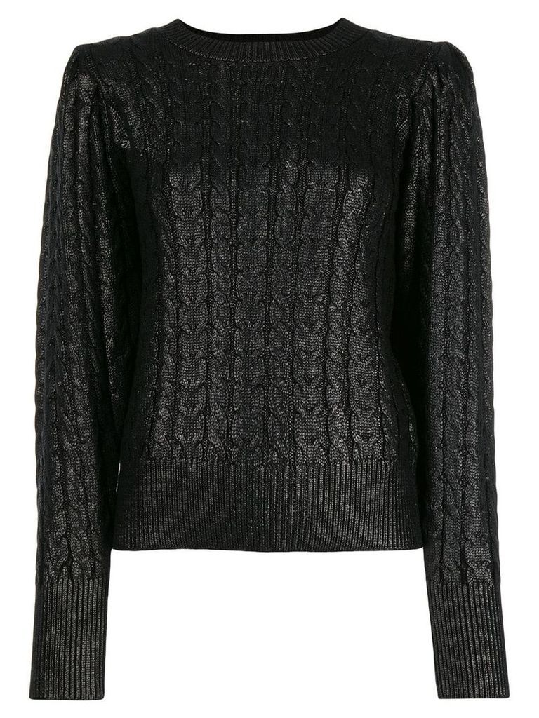 MSGM metallic cable knit sweater - Black