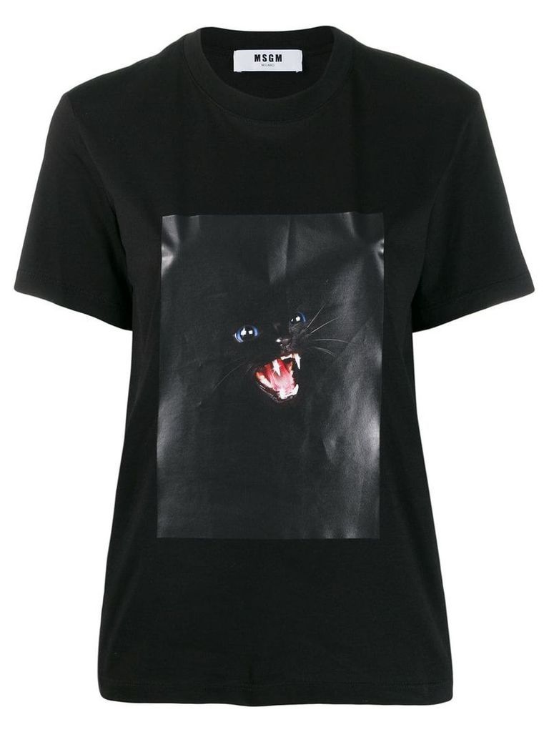 MSGM cat print T-shirt - Black
