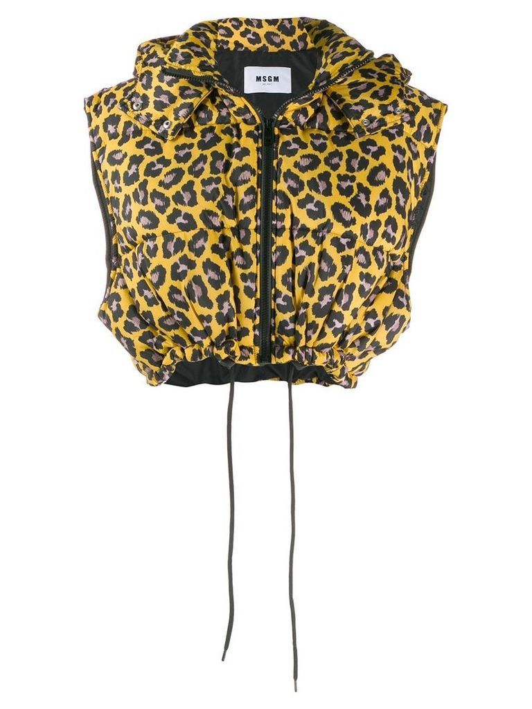 MSGM leopard-print gilet - Yellow