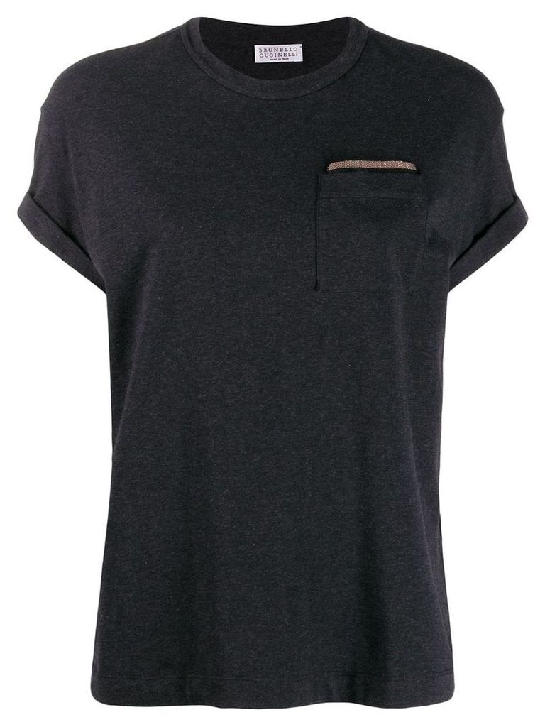 Brunello Cucinelli bead-embellished T-shirt - Black
