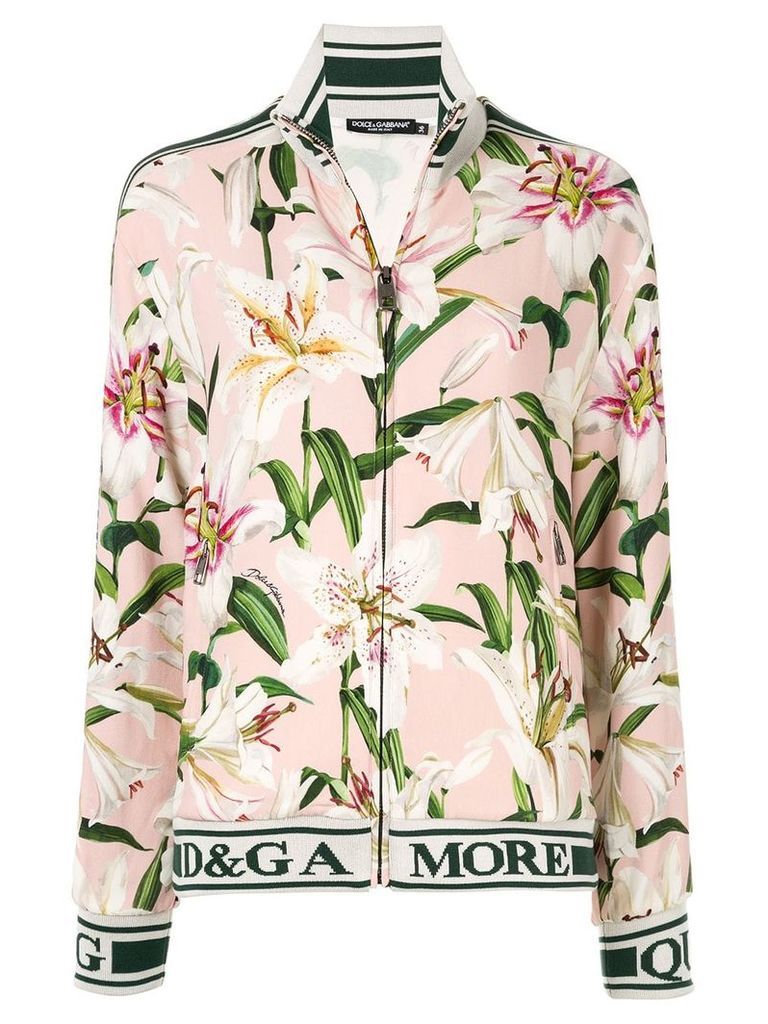 Dolce & Gabbana lily print track jacket - Pink