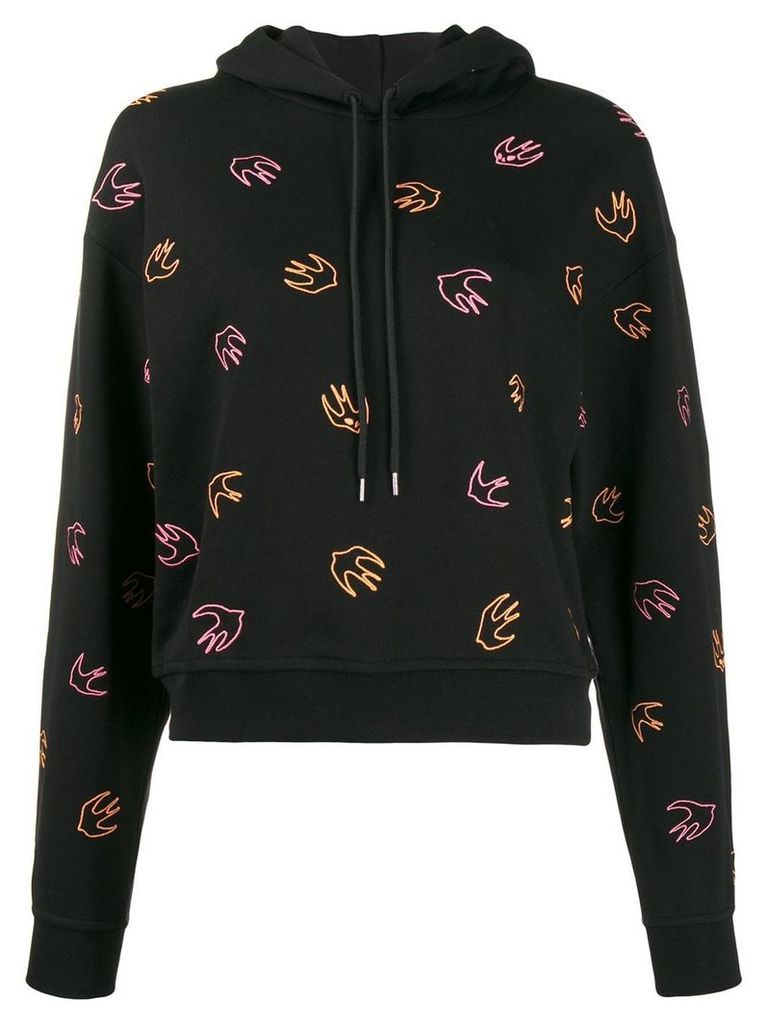 McQ Alexander McQueen embroidered swallow hoodie - Black