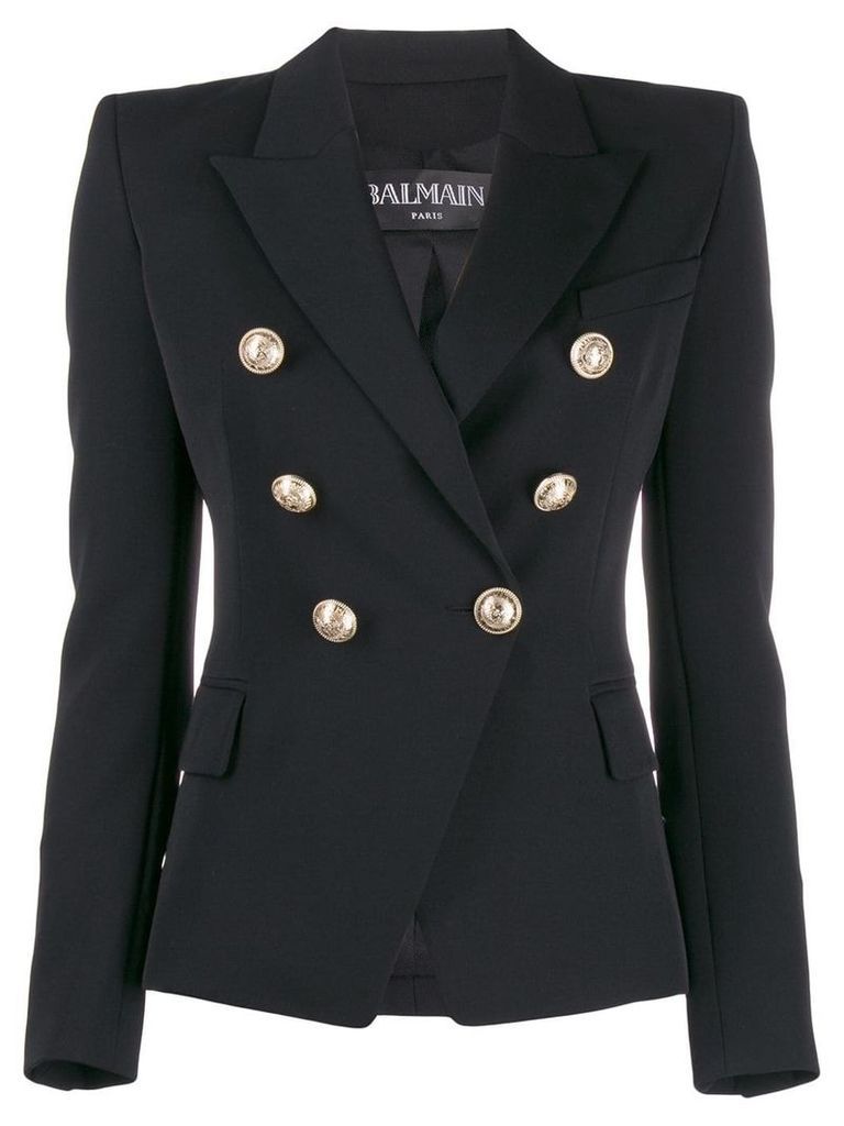 Balmain structured embellished button blazer - Black