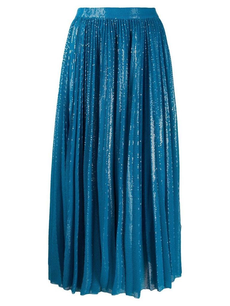 MSGM sequin embellished pleated skirt - Blue