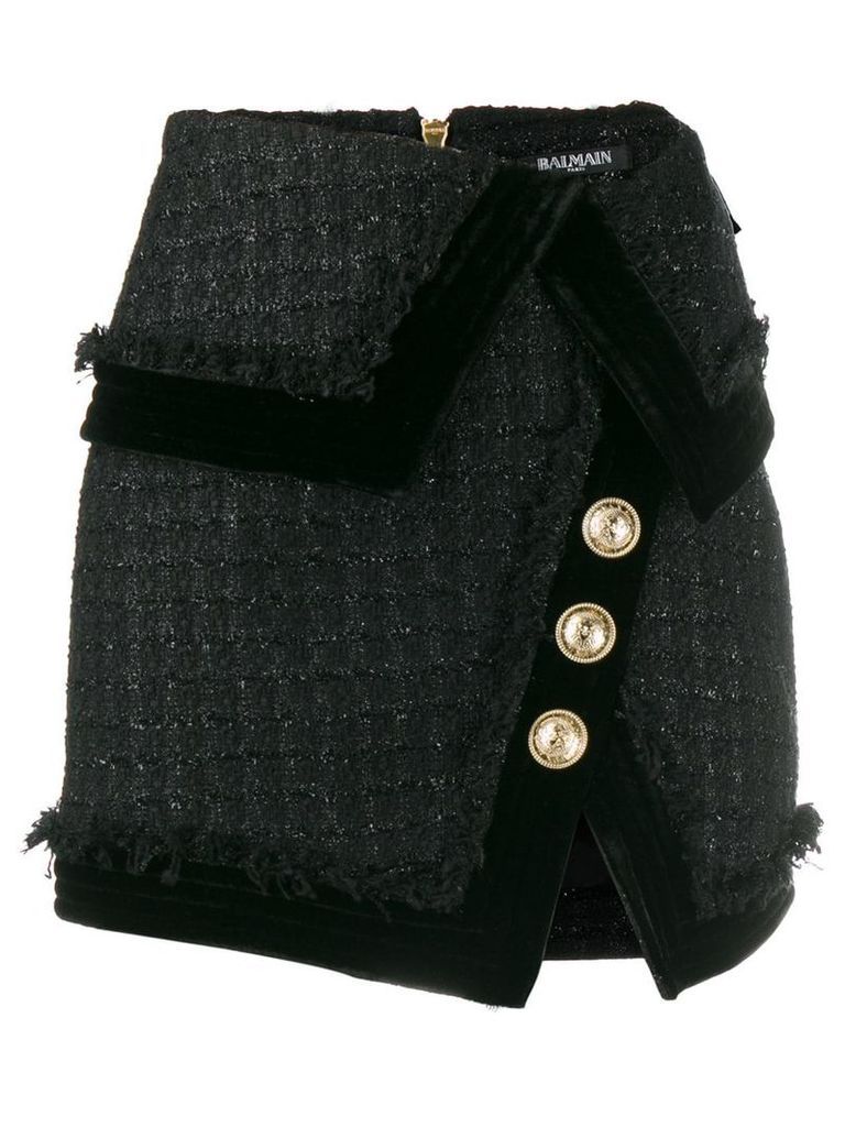 Balmain tweed mini skirt - Black