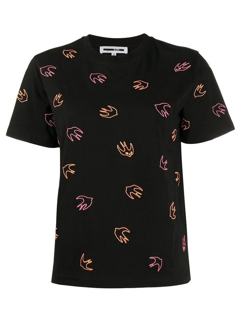 McQ Alexander McQueen embroidered swallow T-shirt - Black