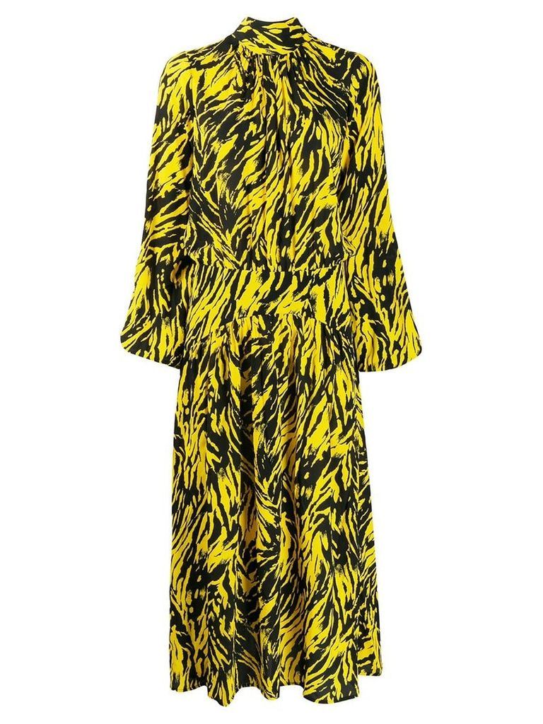 Nº21 animal print flared dress - Yellow