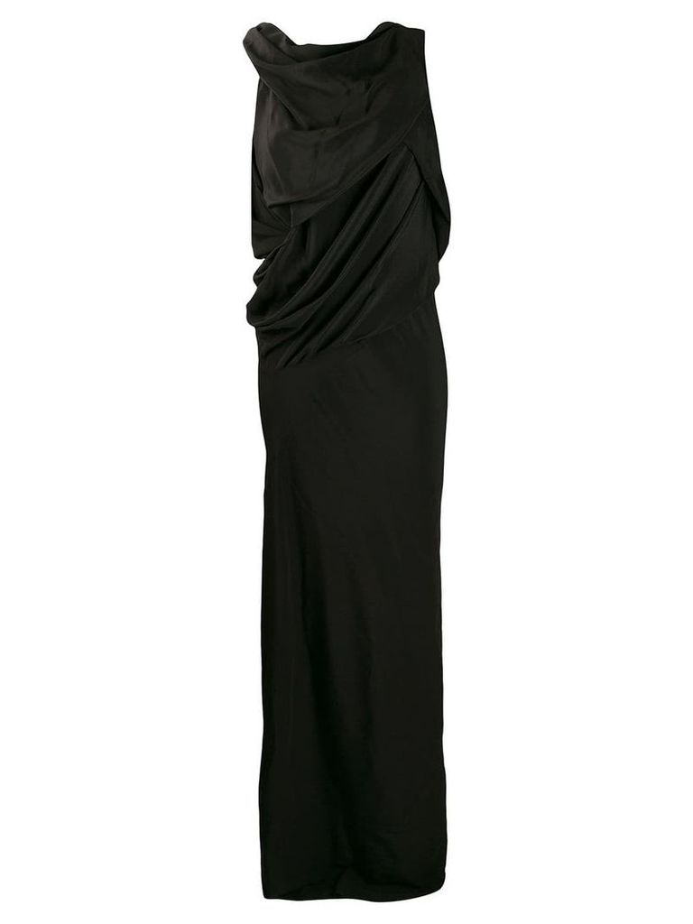 Rick Owens draped long dress - Black
