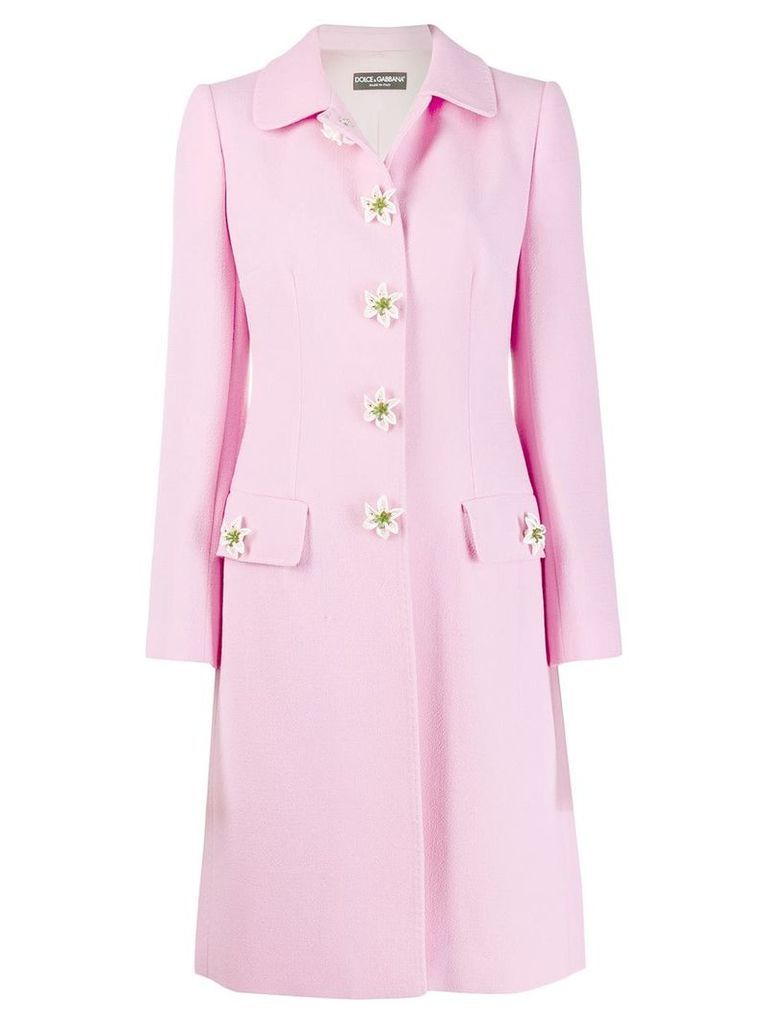 Dolce & Gabbana embellished single breasted coat - PINK