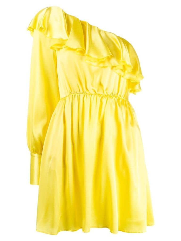 MSGM asymmetric one-sleeve dress - Yellow