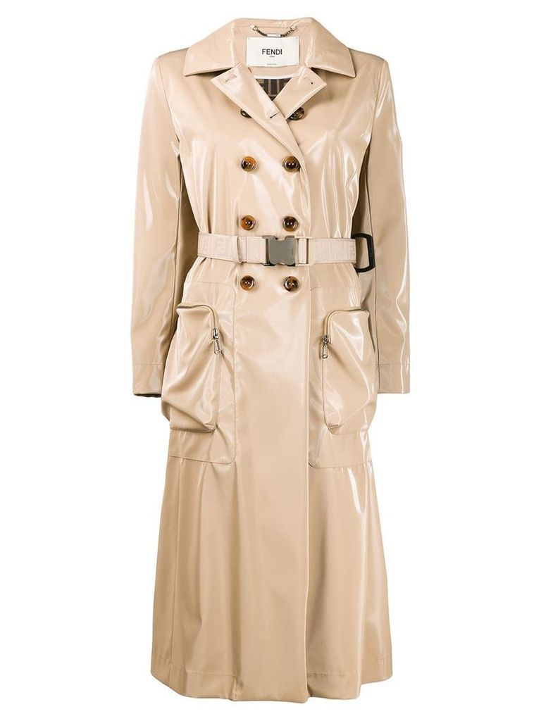 Fendi belted trench coat - Neutrals