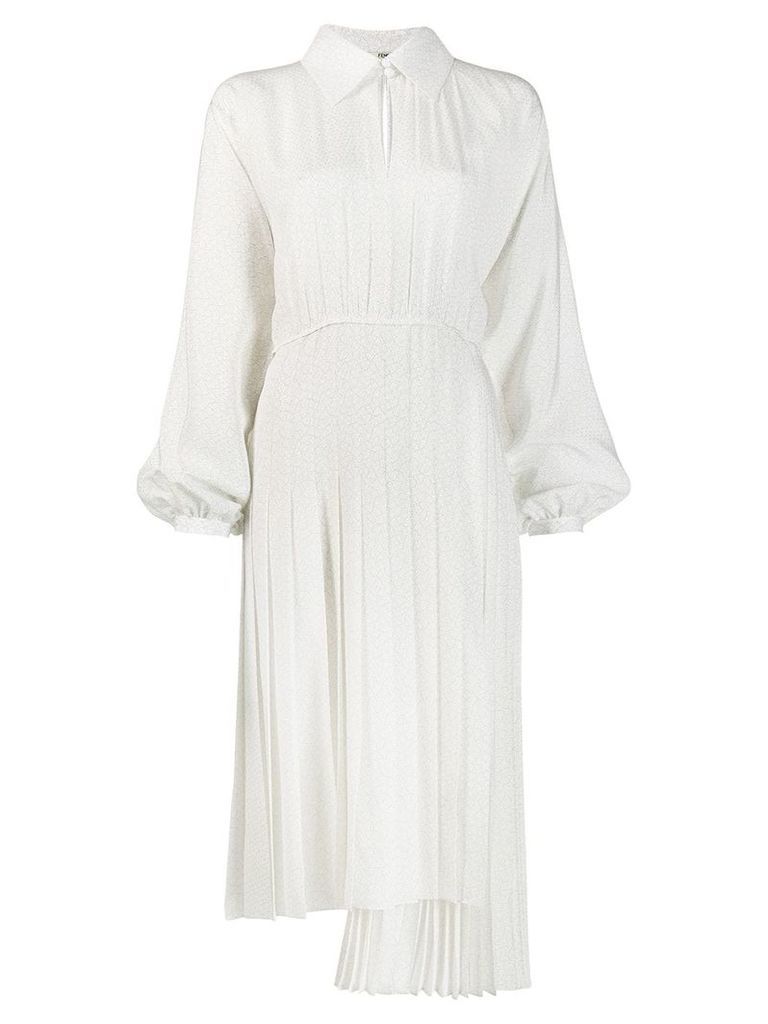 Fendi pleated shirt style dress - White