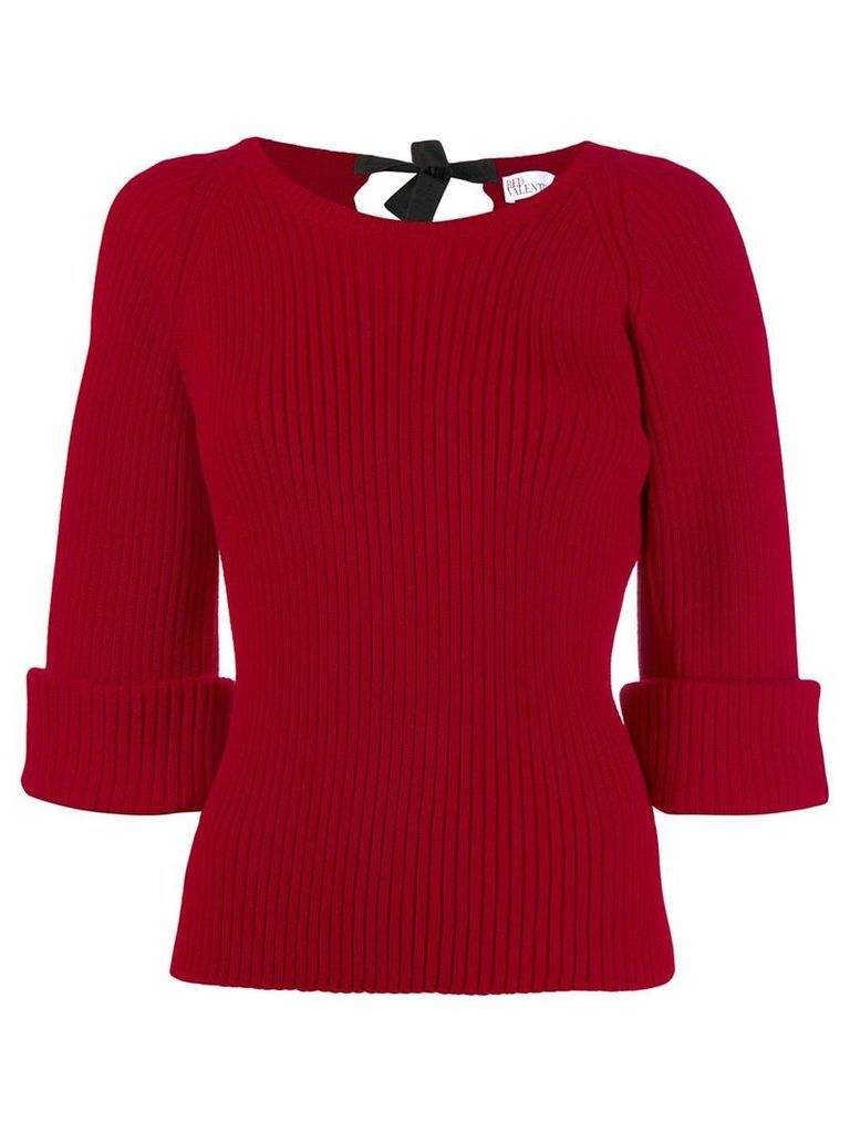 Red Valentino boat neck ribbed sweater