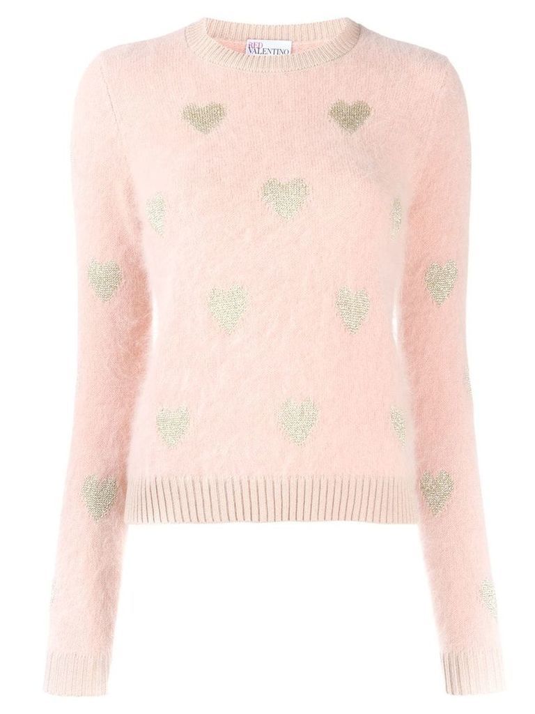 RedValentino knitted heart sweater - NEUTRALS