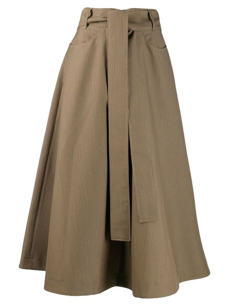 MSGM belted high-waisted skirt - Brown