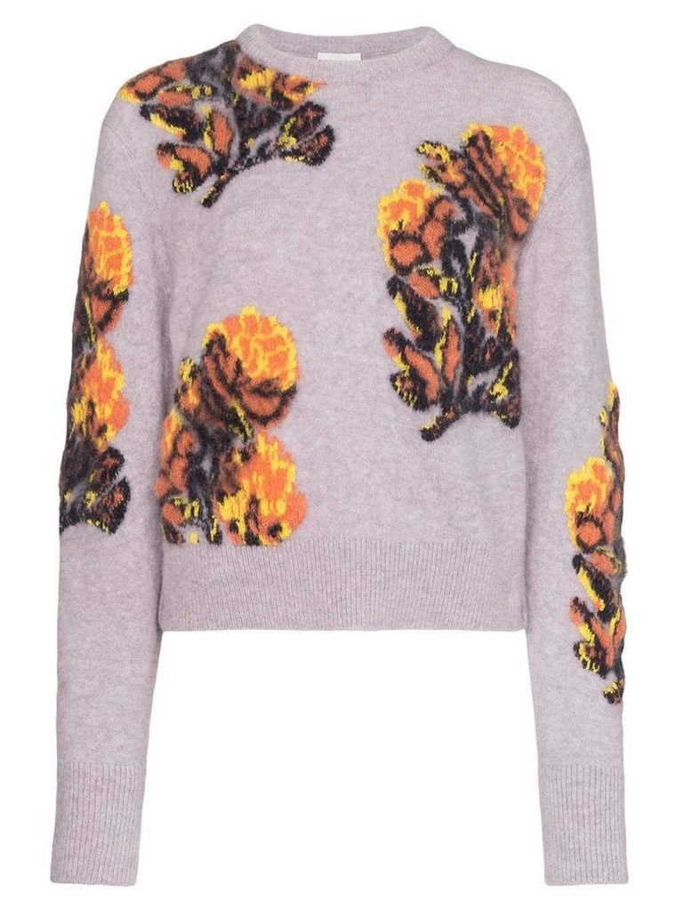 Chloé floral Intarsia sweater - PURPLE