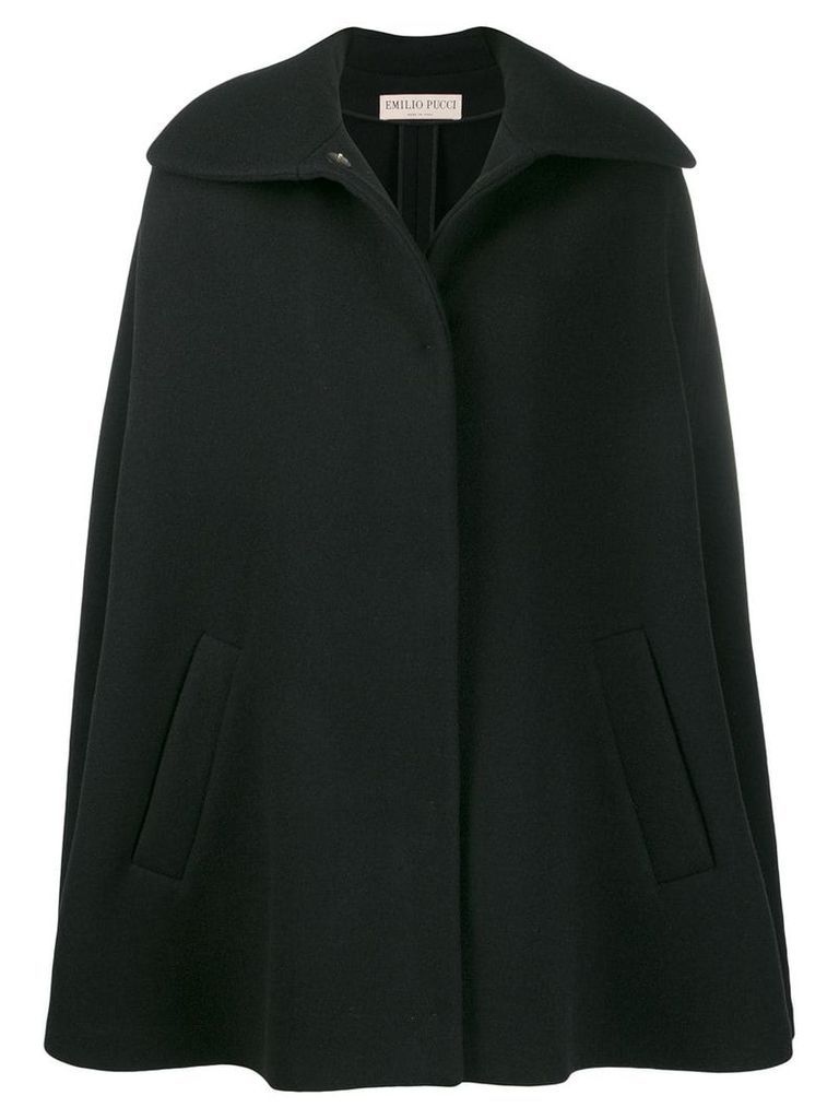 Emilio Pucci oversized poncho coat - Black