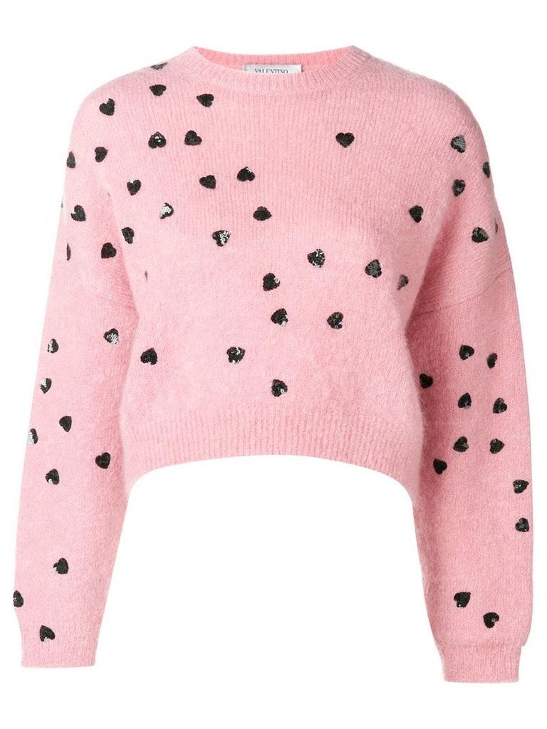 Valentino heart embellished sweater - Pink