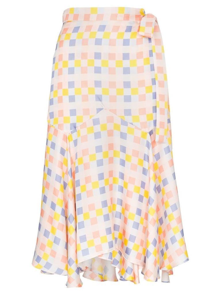Paper London check wrap midi-skirt - Multicolour