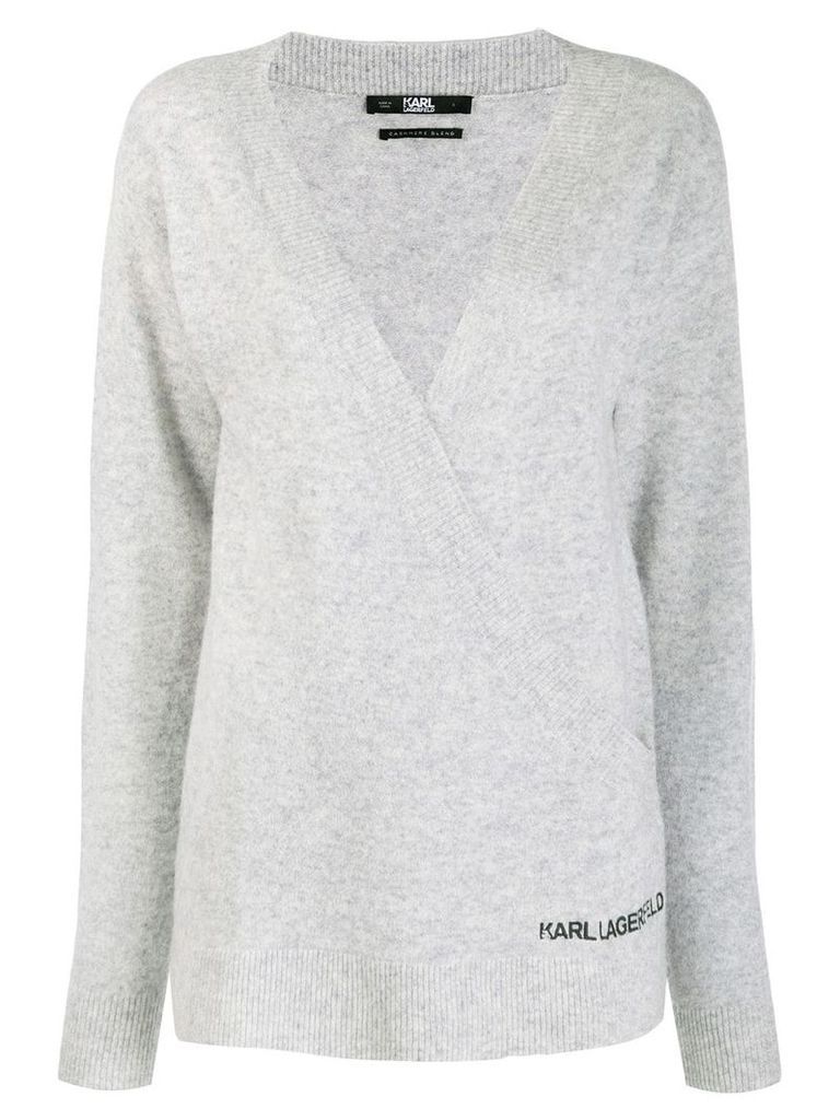 Karl Lagerfeld Rue St Guillaume wrap jumper - Grey